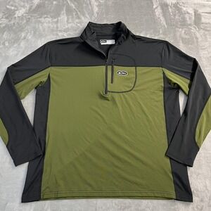 Drake Waterfowl Systems Pullover Mens XL Green 1/4 Zip Long Sleeve Hunting Top